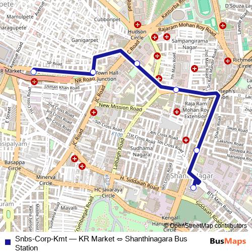Snbs-Corp-Kmt bus Line Map