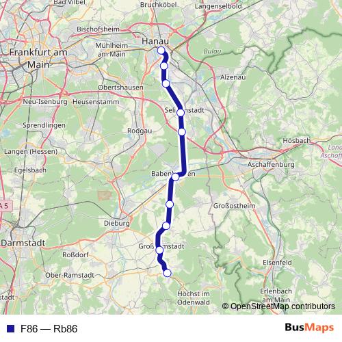 F86 rail Line Map