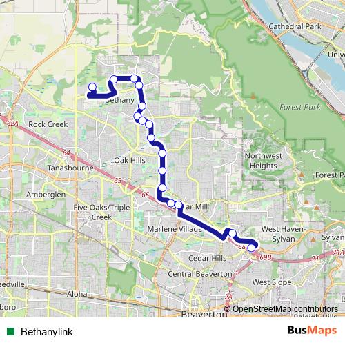 Bethanylink bus Line Map