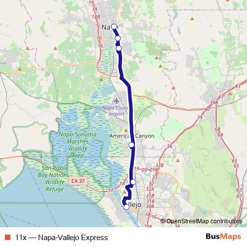 11x bus Line Map