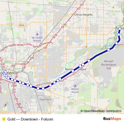 Gold tram Line Map