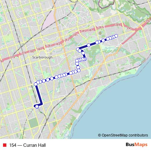154 bus Line Map