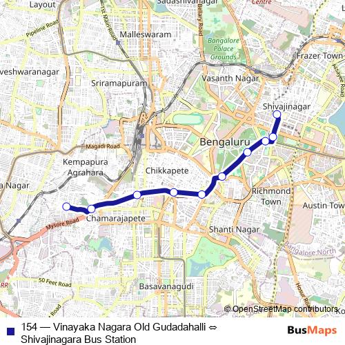 154 bus Line Map