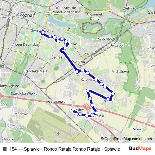 154 bus Line Map