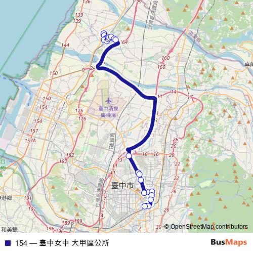 154 bus Line Map