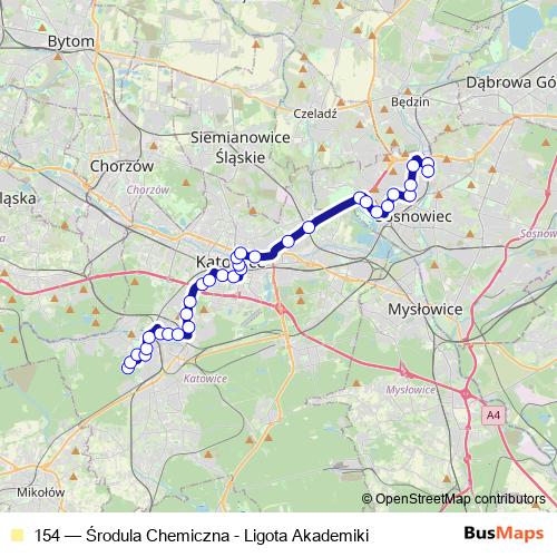 154 bus Line Map