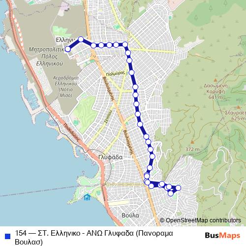 154 bus Line Map