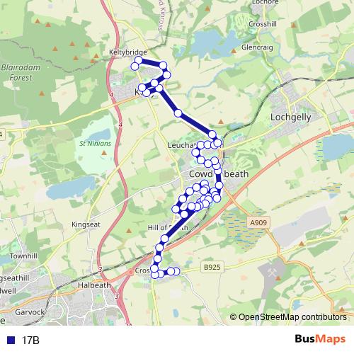17B bus Line Map