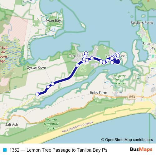 1352 bus Line Map