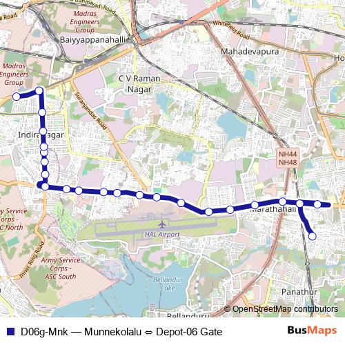 D06g-Mnk bus Line Map