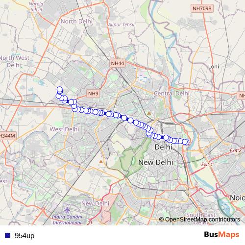 954up bus Line Map