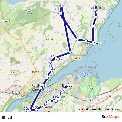 58l bus Line Map