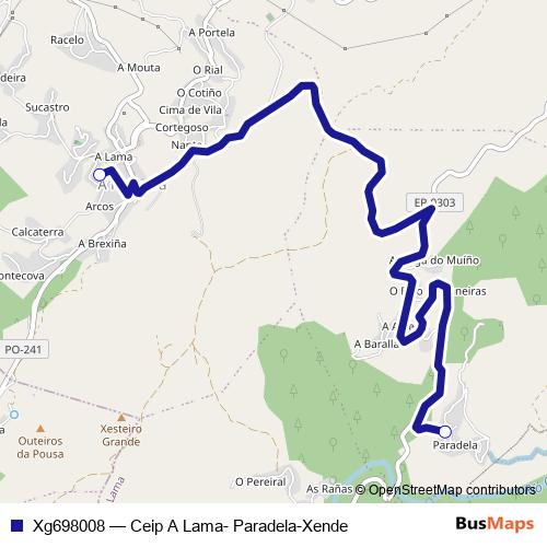 Xg698008 bus Line Map