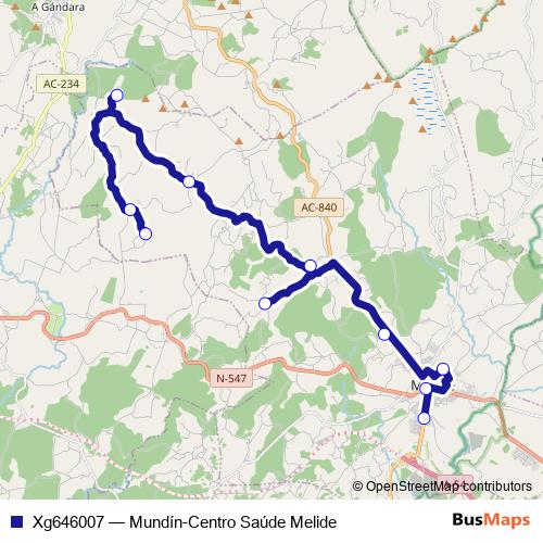 Xg646007 bus Line Map