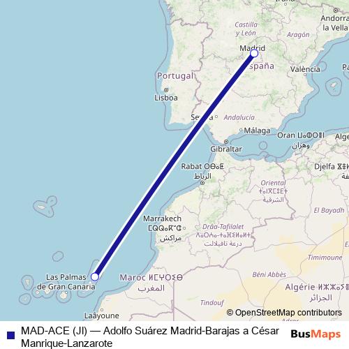 MAD-ACE (Jl) air Line Map
