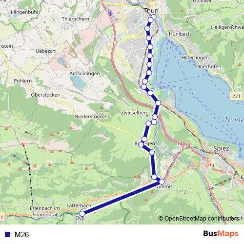 M26 bus Line Map