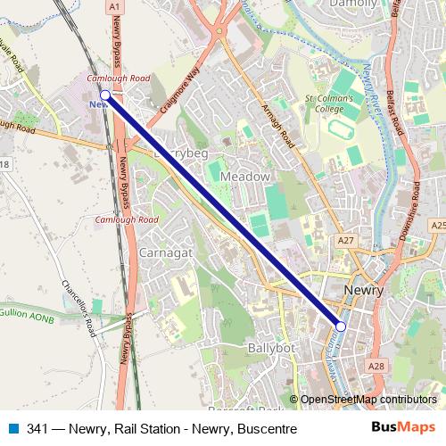 341 bus Line Map