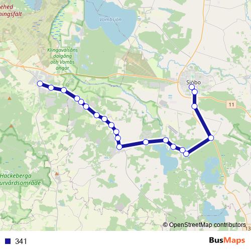 341 bus Line Map