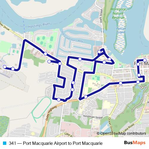 341 bus Line Map