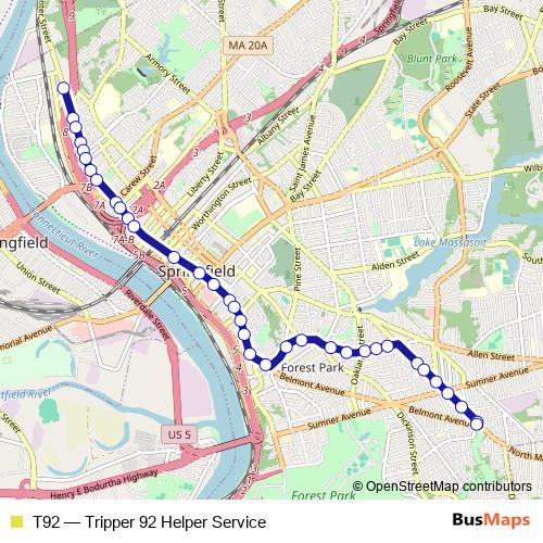 T92 bus Line Map