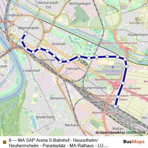 6 tram Line Map