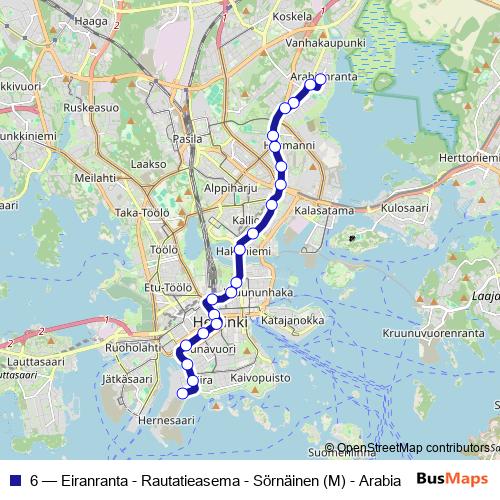 6 tram Line Map