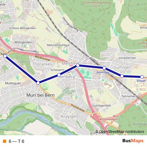 6 tram Line Map