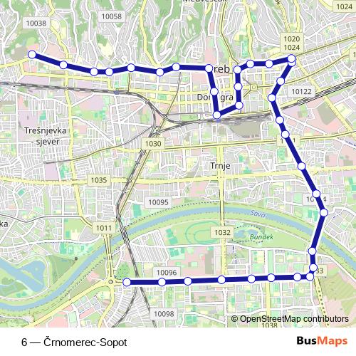 6 tram Line Map