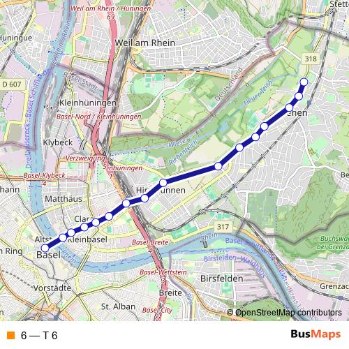 6 tram Line Map