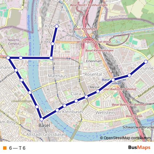 6 tram Line Map
