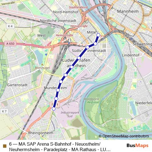 6 tram Line Map