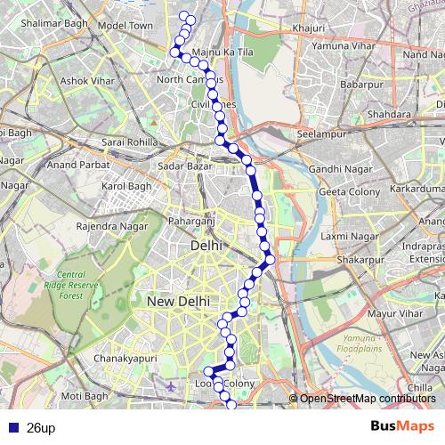 26up bus Line Map