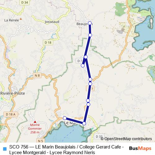 SCO 756 bus Line Map