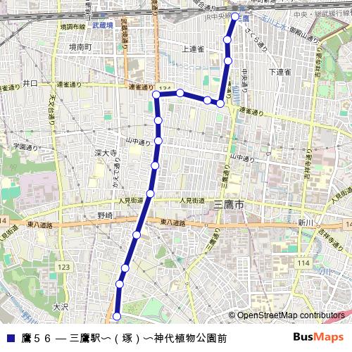 鷹５６ bus Line Map