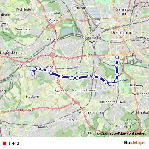 E440 bus Line Map