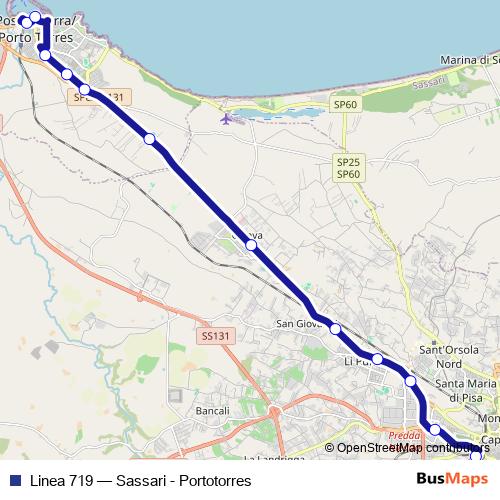 Linea 719 bus Line Map