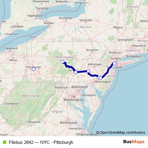 Flixbus 2642 bus Line Map