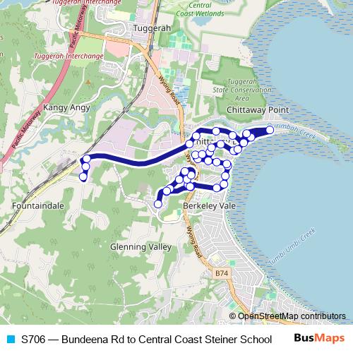 S706 bus Line Map