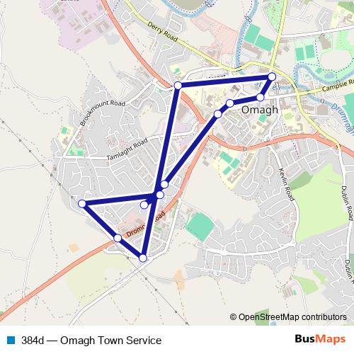 384d bus Line Map