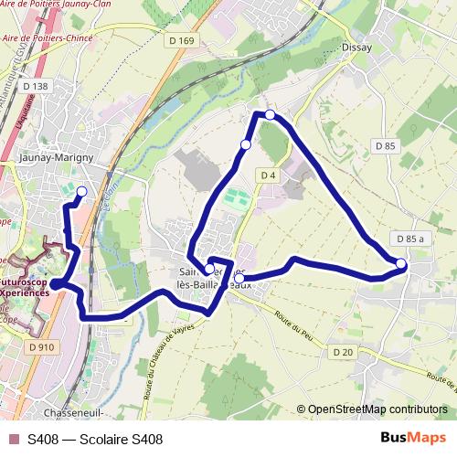 S408 bus Line Map