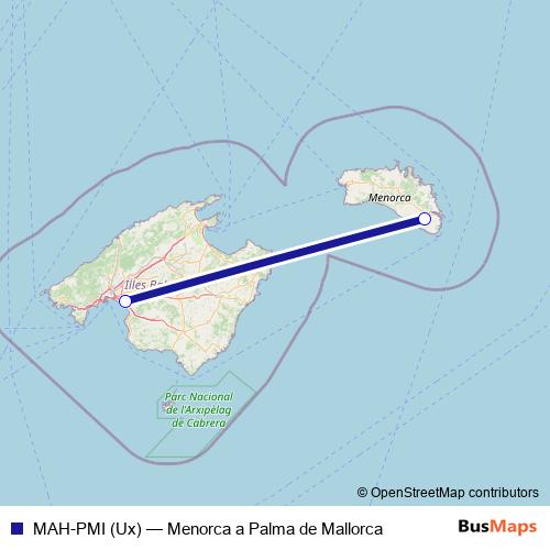 MAH-PMI (Ux) air Line Map