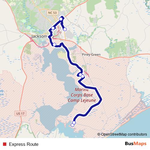 Express Route bus Line Map