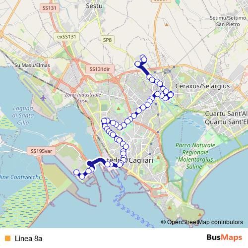 Linea 8a bus Line Map