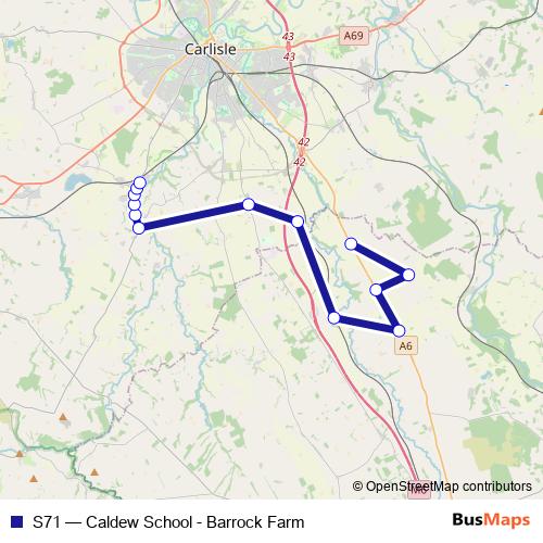 S71 bus Line Map