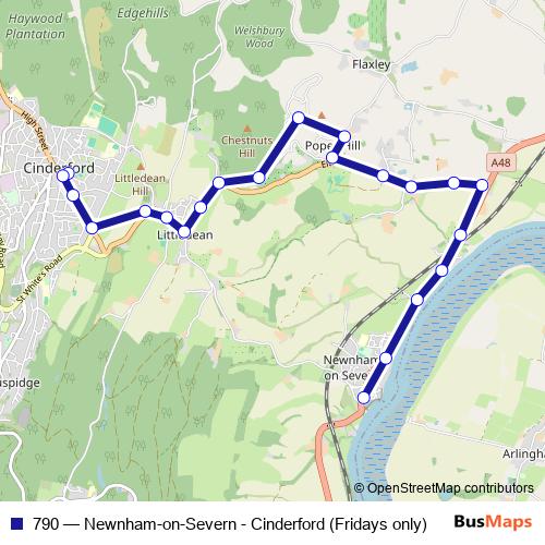 790 bus Line Map