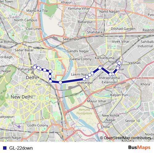 GL-22down bus Line Map