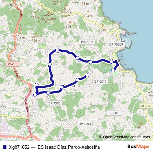Xg871052 bus Line Map