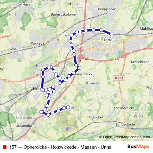 157 bus Line Map