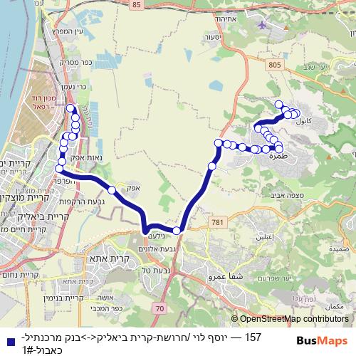 157 bus Line Map