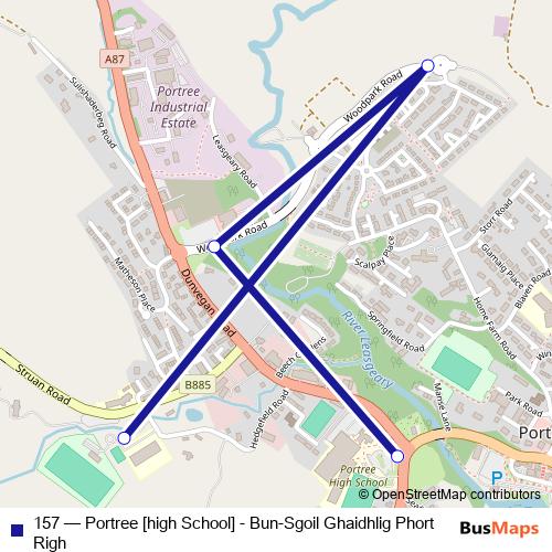 157 bus Line Map